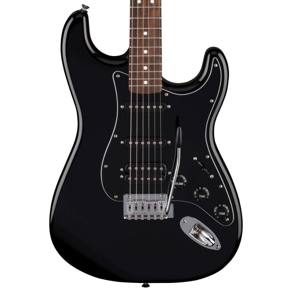 Fender Standard Stratocaster HSS Laurel Black Body View ; Fender Standard Stratocaster HSS Laurel Black Full View ; Fender Standard Stratocaster HSS Laurel Black Back View