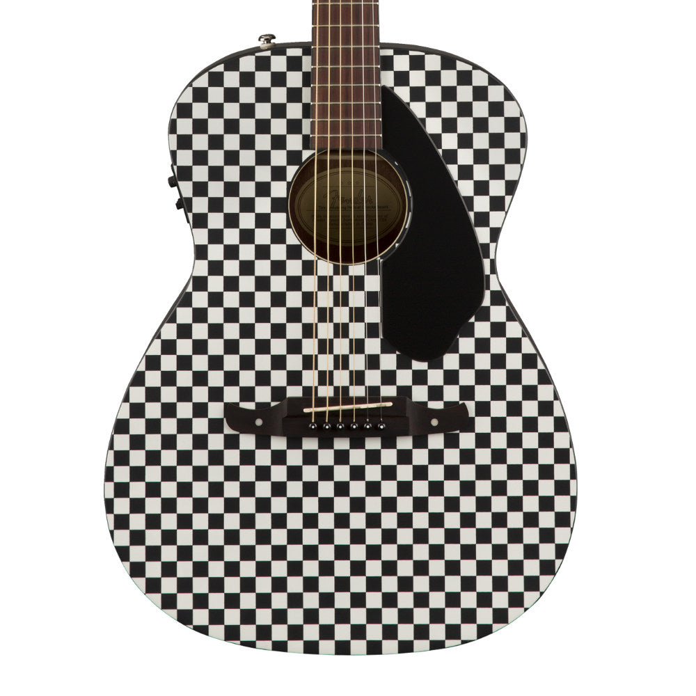 Fender Tim Armstrong Hellcat Checkerboard Body View ; Fender Tim Armstrong Hellcat Checkerboard Full View ; Fender Tim Armstrong Hellcat Checkerboard Back View