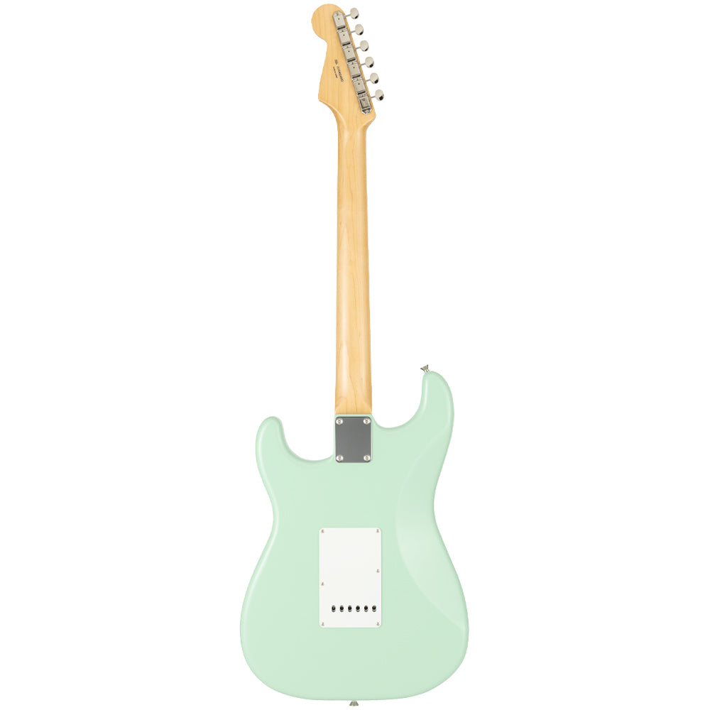 Fender Traditional II '60s Stratocaster Rosewood Surf Green body view ; Fender Traditional II '60s Stratocaster Rosewood Surf Green full view ; Fender Traditional II '60s Stratocaster Rosewood Surf Green back view