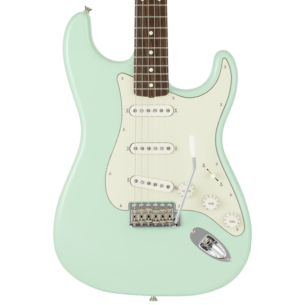 Fender Traditional II '60s Stratocaster Rosewood Surf Green body view ; Fender Traditional II '60s Stratocaster Rosewood Surf Green full view ; Fender Traditional II '60s Stratocaster Rosewood Surf Green back view