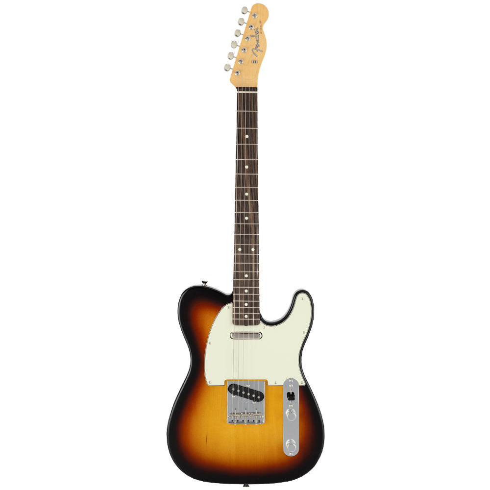 Fender Traditional II '60s Telecaster 3-Colour Sunburst body view ; Fender Traditional II '60s Telecaster 3-Colour Sunburst full view ; Fender Traditional II '60s Telecaster 3-Colour Sunburst back view