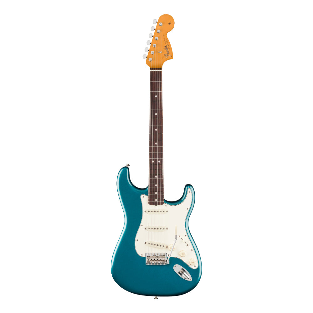 Fender Vintera III Late '60s Stratocaster Ocean Turquoise Body View ; Fender Vintera III Late '60s Stratocaster Ocean Turquoise Full View ; Fender Vintera III Late '60s Stratocaster Ocean Turquoise Back View