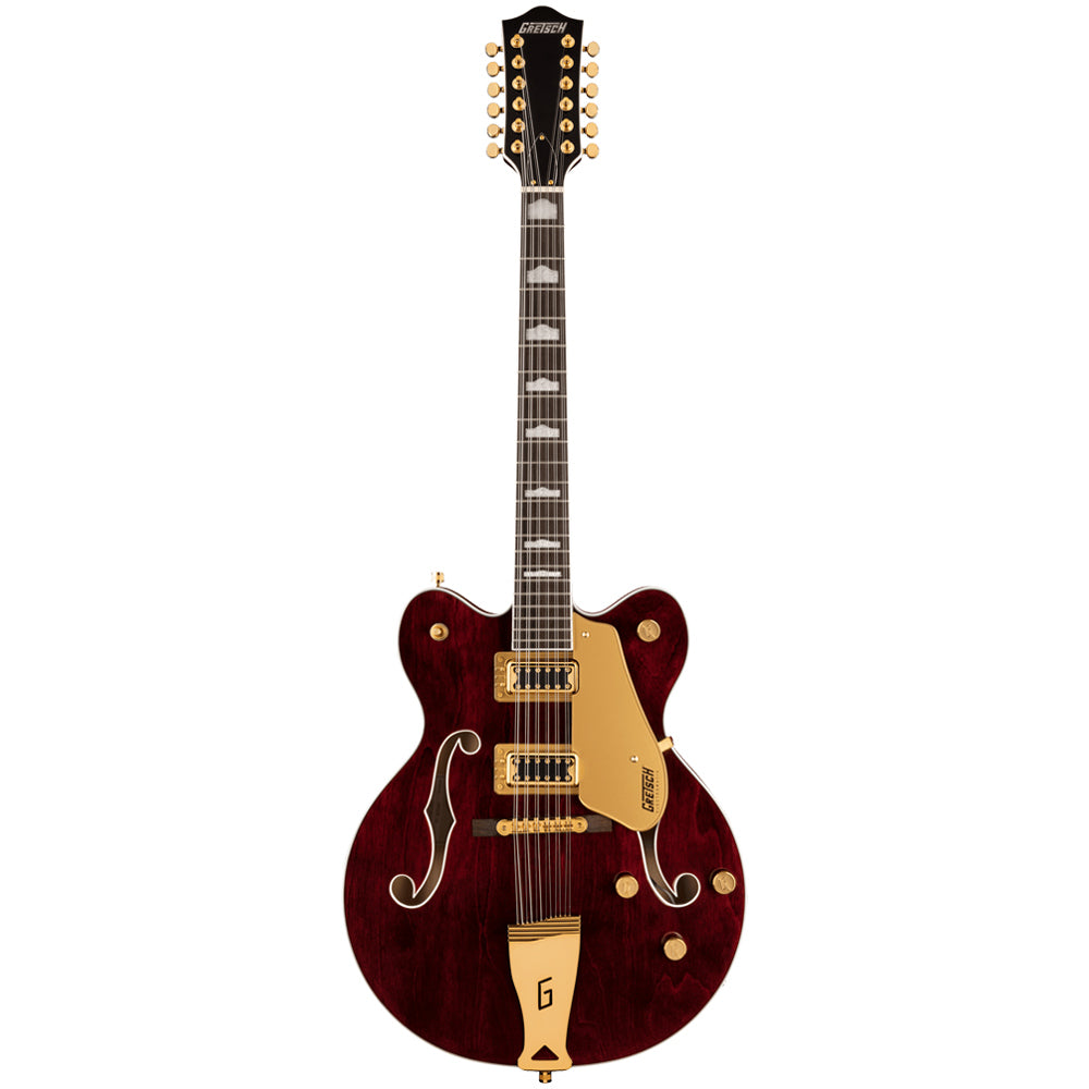 G5422G-12 Electromatic Hollowbody Walnut Stain 12-String w/Gold Hardware Electric Guitar Front ; G5422G-12 Electromatic Hollowbody Walnut Stain 12-String w/Gold Hardware Electric Guitar Full