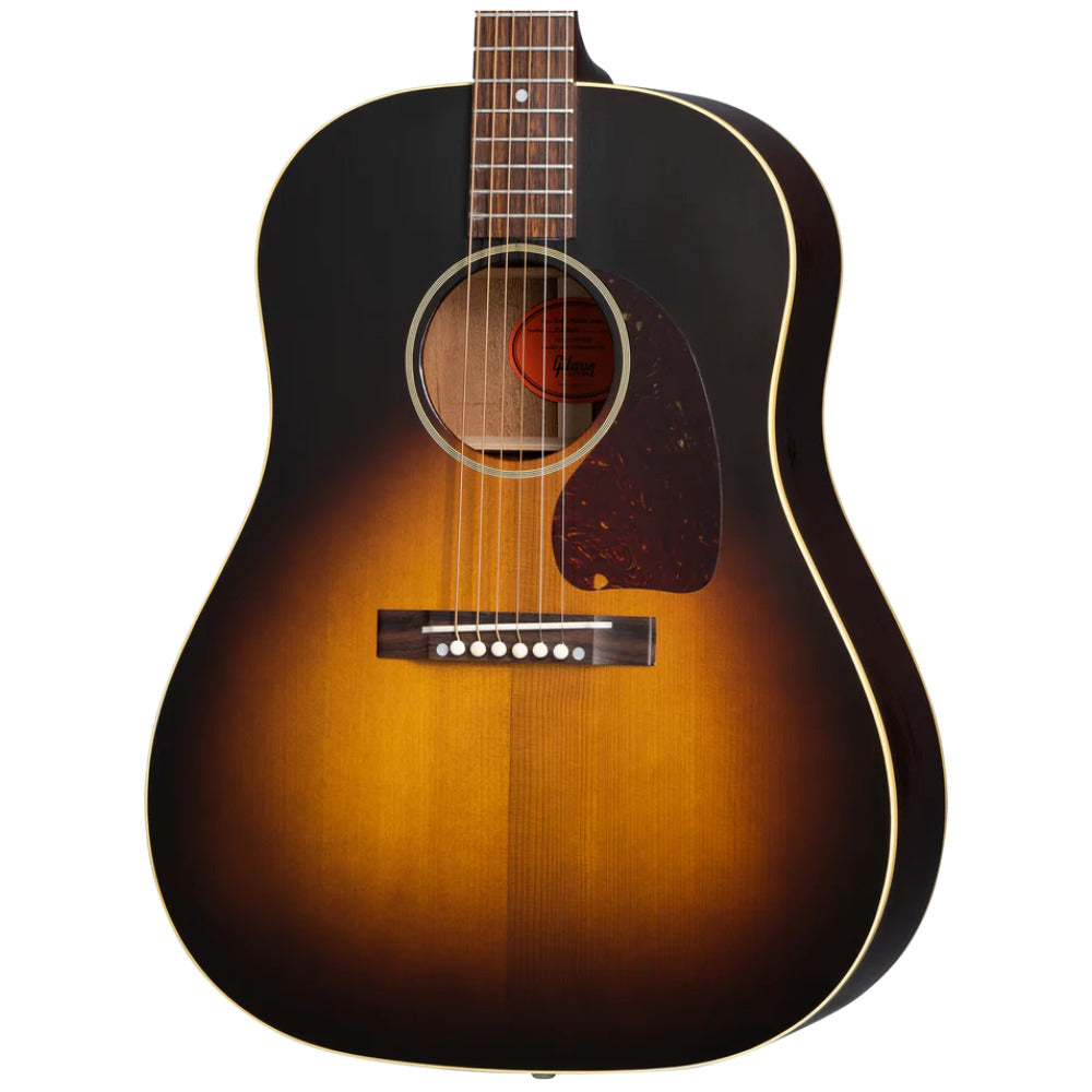 Gibson Custom Shop 1942 Banner J45 Vintage Sunburst Body View ; Gibson Custom Shop 1942 Banner J45 Vintage Sunburst Full View ; Gibson Custom Shop 1942 Banner J45 Vintage Sunburst Headstock View ; Gibson Custom Shop 1942 Banner J45 Vintage Sunburst Back View