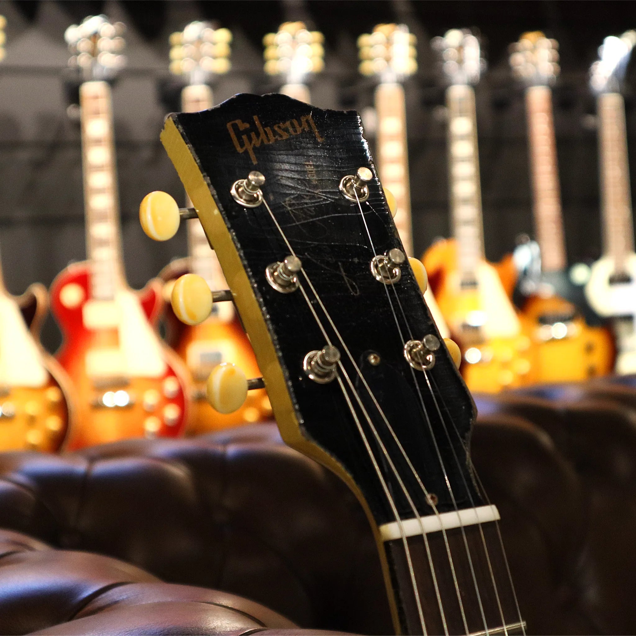 Gibson Custom Shop Murphy Lab 1957 Les Paul Junior Heavy Aged (TV Yellow) Headstock