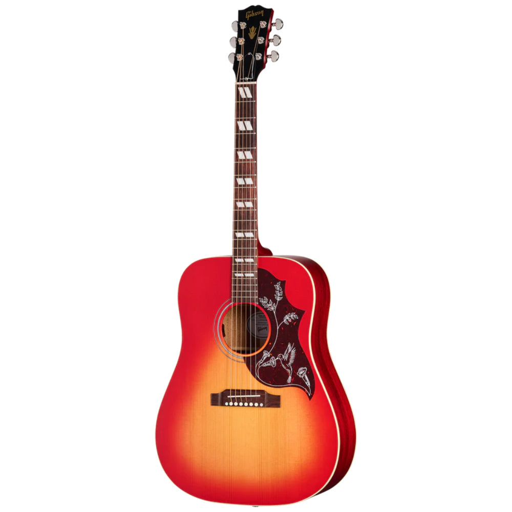 Gibson Hummingbird Special Satin Vintage Cherry Sunburst Body View ; Gibson Hummingbird Special Satin Vintage Cherry Sunburst Full View ; Gibson Hummingbird Special Satin Vintage Cherry Sunburst Back View