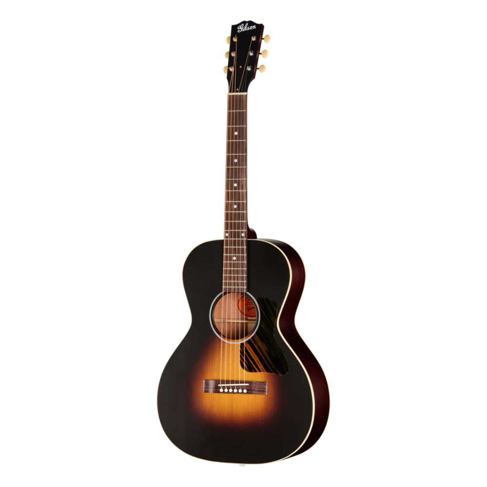 Gibson L-00 Century 12-Fret Parlour Vintage Sunburst Body View ; Gibson L-00 Century 12-Fret Parlour Vintage Sunburst Full View ; Gibson L-00 Century 12-Fret Parlour Vintage Sunburst Case Open ; Gibson L-00 Century 12-Fret Parlour Vintage Sunburst Case Closed ; Gibson L-00 Century 12-Fret Parlour Vintage Sunburst Back View