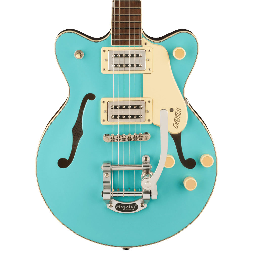 Gretsch G2655T Streamliner Center Block Jr. Bigsby Tropico Front ; Gretsch G2655T Streamliner Center Block Jr. Bigsby Tropico Full ; Gretsch G2655T Streamliner Center Block Jr. Bigsby Tropico Full Rear ; Gretsch G2655T Streamliner Center Block Jr. Bigsby Tropico Headstock