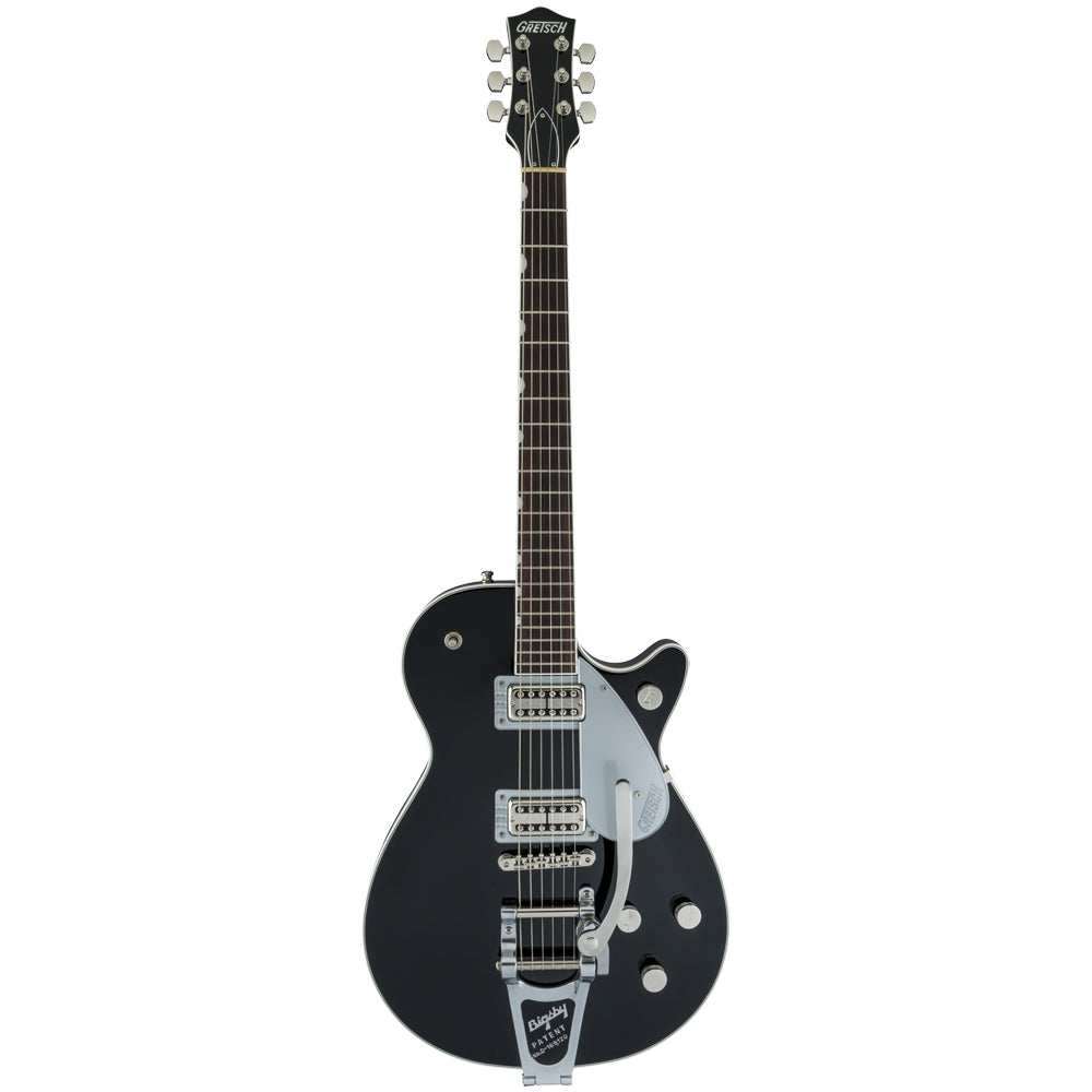 Gretsch G6128T Players Edition Jet FT Black body view ; Gretsch G6128T Players Edition Jet FT Black full view ; Gretsch G6128T Players Edition Jet FT Black back view