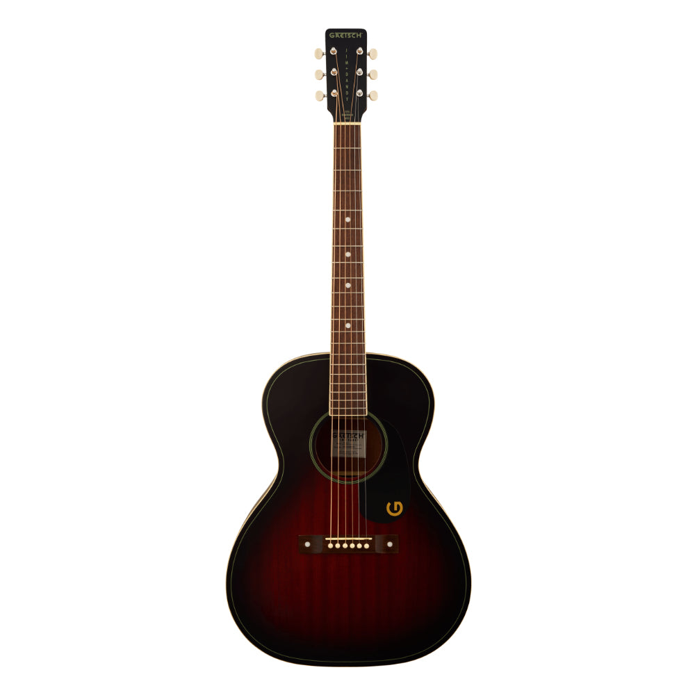 Gretsch Jim Dandy Concert Deep Cherry Burst Body View ; Gretsch Jim Dandy Concert Deep Cherry Burst Full View ; Gretsch Jim Dandy Concert Deep Cherry Burst Back View