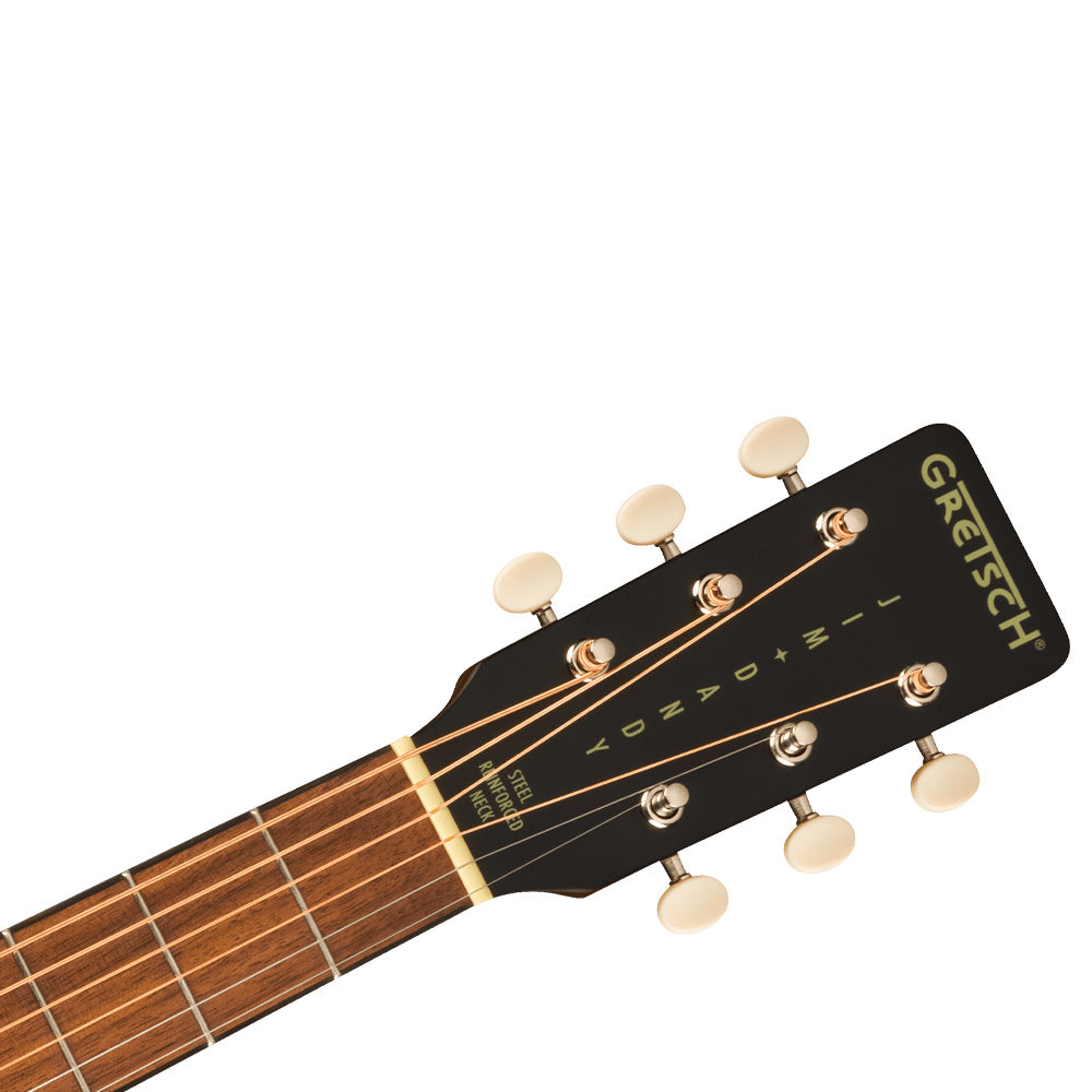 Gretsch Jim Dandy Deltoluxe Parlor Black Top Front Front ; Gretsch Jim Dandy Deltoluxe Parlor Black Top Full ; Gretsch Jim Dandy Deltoluxe Parlor Black Top Front Headstock