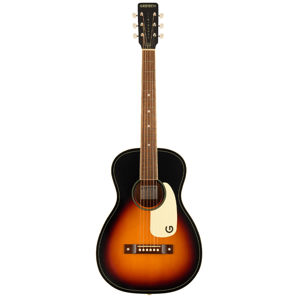 Gretsch Jim Dandy Parlor Rex Burst body view ; Gretsch Jim Dandy Parlor Rex Burst full view ; Gretsch Jim Dandy Parlor Rex Burst back view