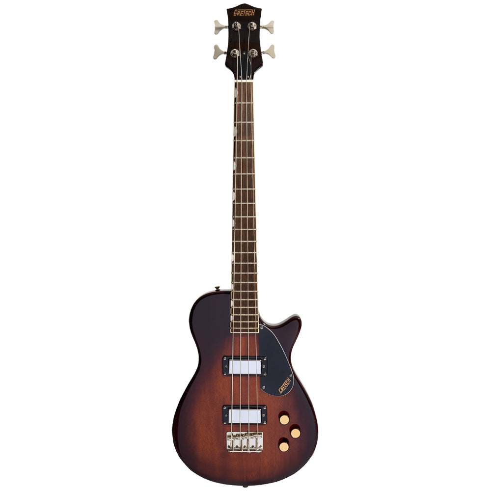 Gretsch Streamliner Jet Club Bass Havana Burst body view ; Gretsch Streamliner Jet Club Bass Havana Burst full view ; Gretsch Streamliner Jet Club Bass Havana Burst back view