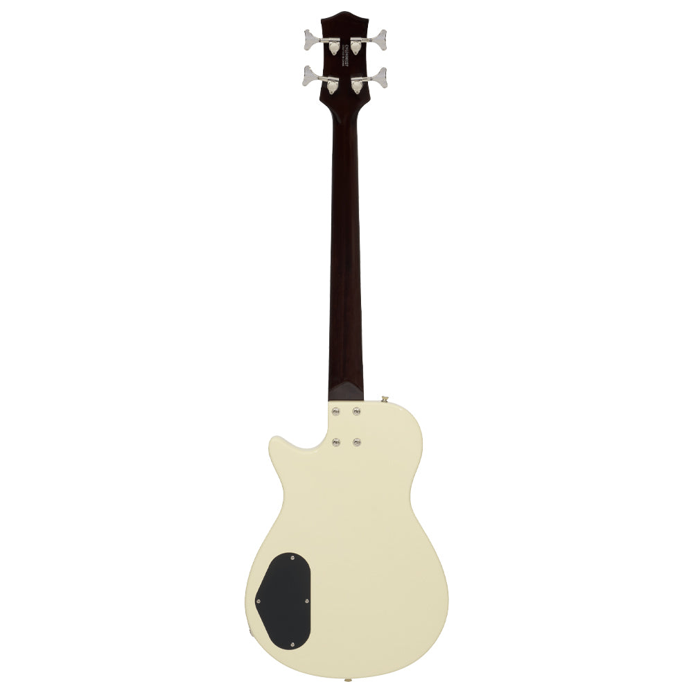 Gretsch Streamliner Jet Club Bass Vintage White body view ; Gretsch Streamliner Jet Club Bass Vintage White full view ; Gretsch Streamliner Jet Club Bass Vintage White back view