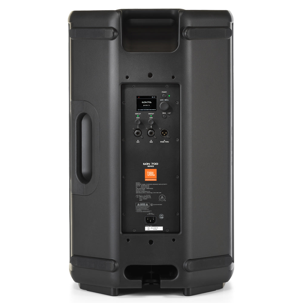 JBL EON715 15" Powered PA Speaker w/Bluetooth Front ; JBL EON715 15" Powered PA Speaker w/Bluetooth Right Angle ; JBL EON715 15" Powered PA Speaker w/Bluetooth Left Angle ; JBL EON715 15" Powered PA Speaker w/Bluetooth Right Side ; JBL EON715 15" Powered PA Speaker w/Bluetooth Left Side ; JBL EON715 15" Powered PA Speaker w/Bluetooth Speaker ; JBL EON715 15" Powered PA Speaker w/Bluetooth Rear ; JBL EON715 15" Powered PA Speaker w/Bluetooth Top Handle