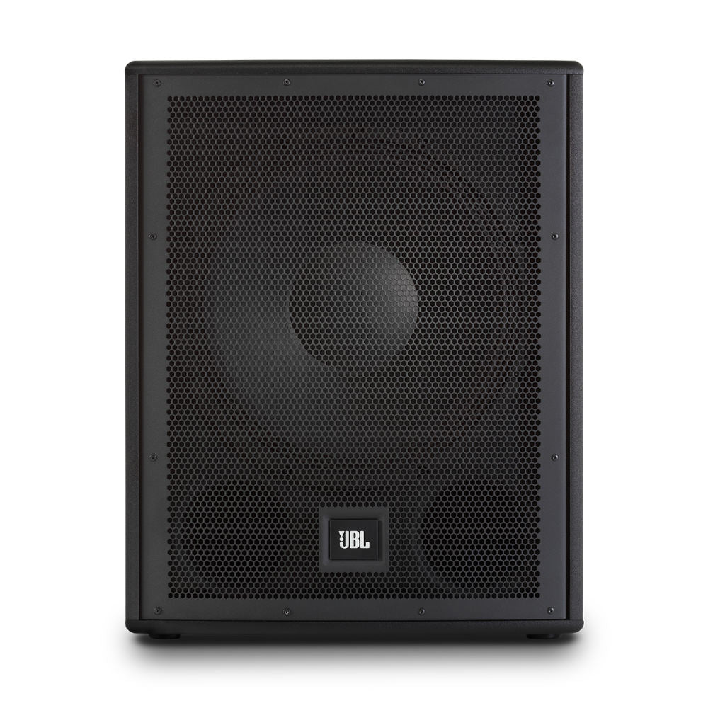 JBL IRX115S 15" Powered Subwoofer Front View ; JBL IRX115S 15" Powered Subwoofer Angle View ; JBL IRX115S 15" Powered Subwoofer Back View