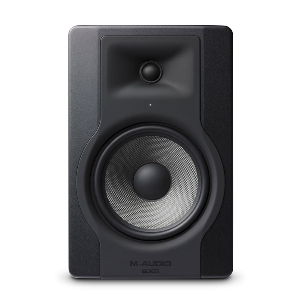 M-Audio BX8 D3 8" Powered Studio Monitors (Pair) ; M-Audio BX8 D3 8" Powered Studio Monitors (Pair) Angle ; M-Audio BX8 D3 8" Powered Studio Monitors (Pair) Rear