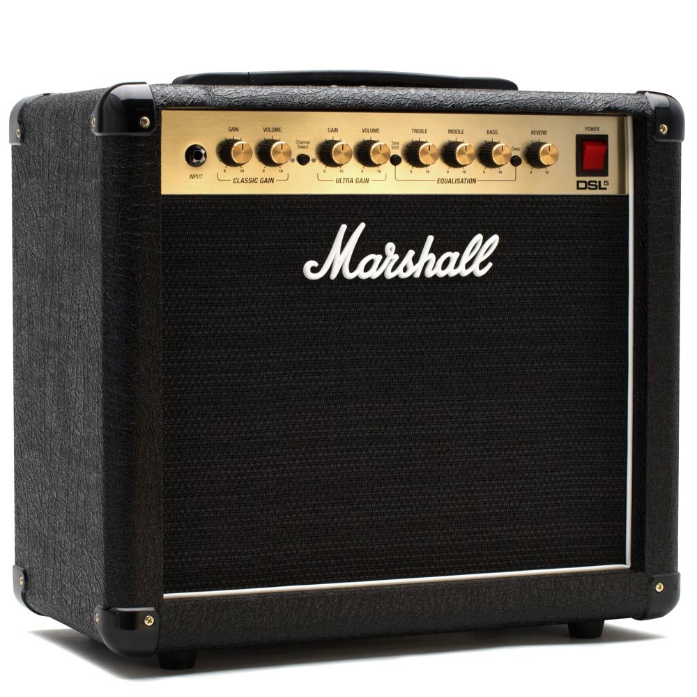 Marshall DSL5C Guitar Amplifier Combo Front ; Marshall DSL5C Guitar Amplifier Combo Angle ; Marshall DSL5C Guitar Amplifier Combo Rear