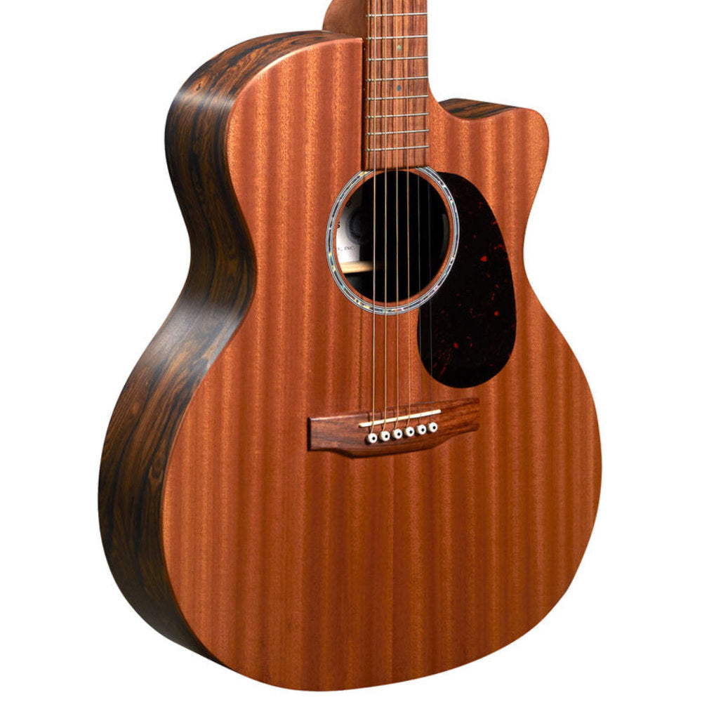 Martin GPCX2E Ziricote X-Series Grand Performance Cutaway Acoustic Guitar Body View ; Martin GPCX2E Ziricote X-Series Grand Performance Cutaway Acoustic Guitar Full View ; Martin GPCX2E Ziricote X-Series Grand Performance Cutaway Acoustic Guitar Back View