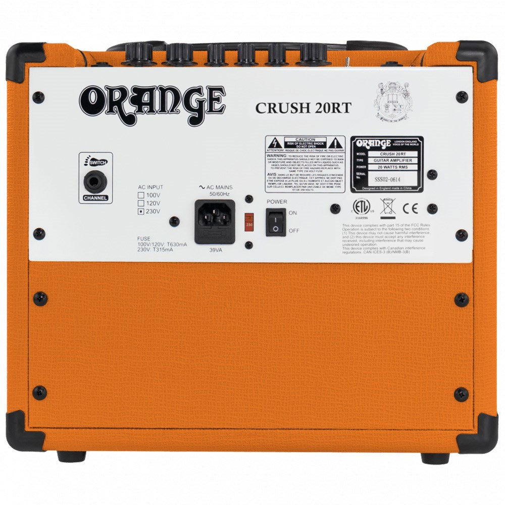 Orange Crush 20RT Guitar Amp Front ; Orange Crush 20RT Guitar Amp Front Angle ; Orange Crush 20RT Guitar Amp Top ; Orange Crush 20RT Guitar Amp Rear