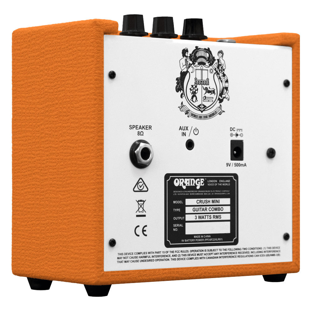 Orange Crush Mini Amp Front ; Orange Crush Mini Amp Rear Angle