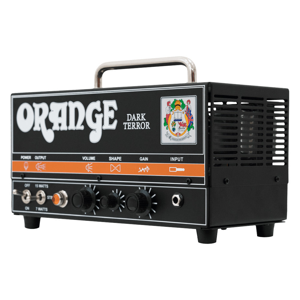 Orange Dark Terror Guitar Amp Head Front ; Orange Dark Terror Guitar Amp Head Angle ; Orange Dark Terror Guitar Amp Head Side ; Orange Dark Terror Guitar Amp Head Rear