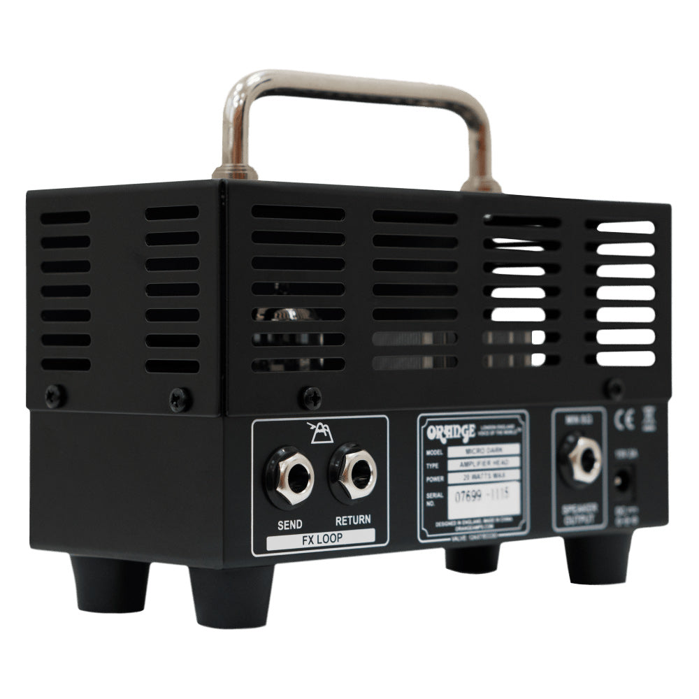 Orange Micro Dark Guitar Amp Head Front ; Orange Micro Dark Guitar Amp Head Angle ; Orange Micro Dark Guitar Amp Head Side ; Orange Micro Dark Guitar Amp Head Angle 2