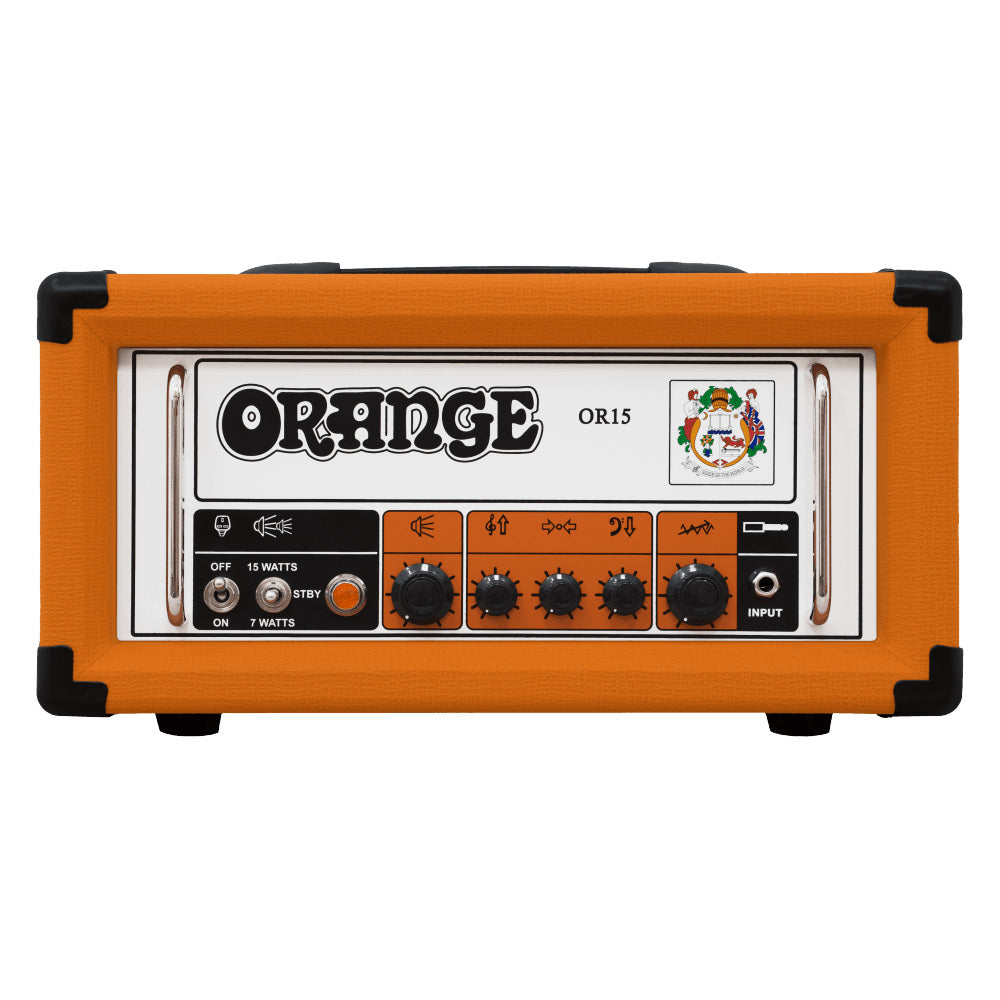 Orange OR15 Guitar Amp Head Front ; Orange OR15 Guitar Amp Head Front Angle ; Orange OR15 Guitar Amp Head Rear Angle ; Orange OR15 Guitar Amp Head Side