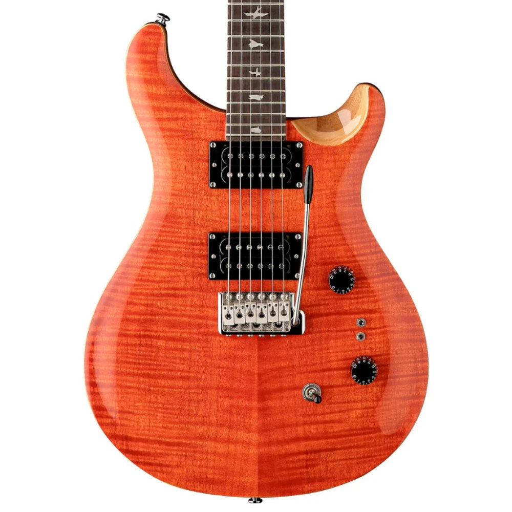 PRS SE Custom 24-08 Blood Orange Body View ; PRS SE Custom 24-08 Blood Orange Full View ; PRS SE Custom 24-08 Blood Orange Back View
