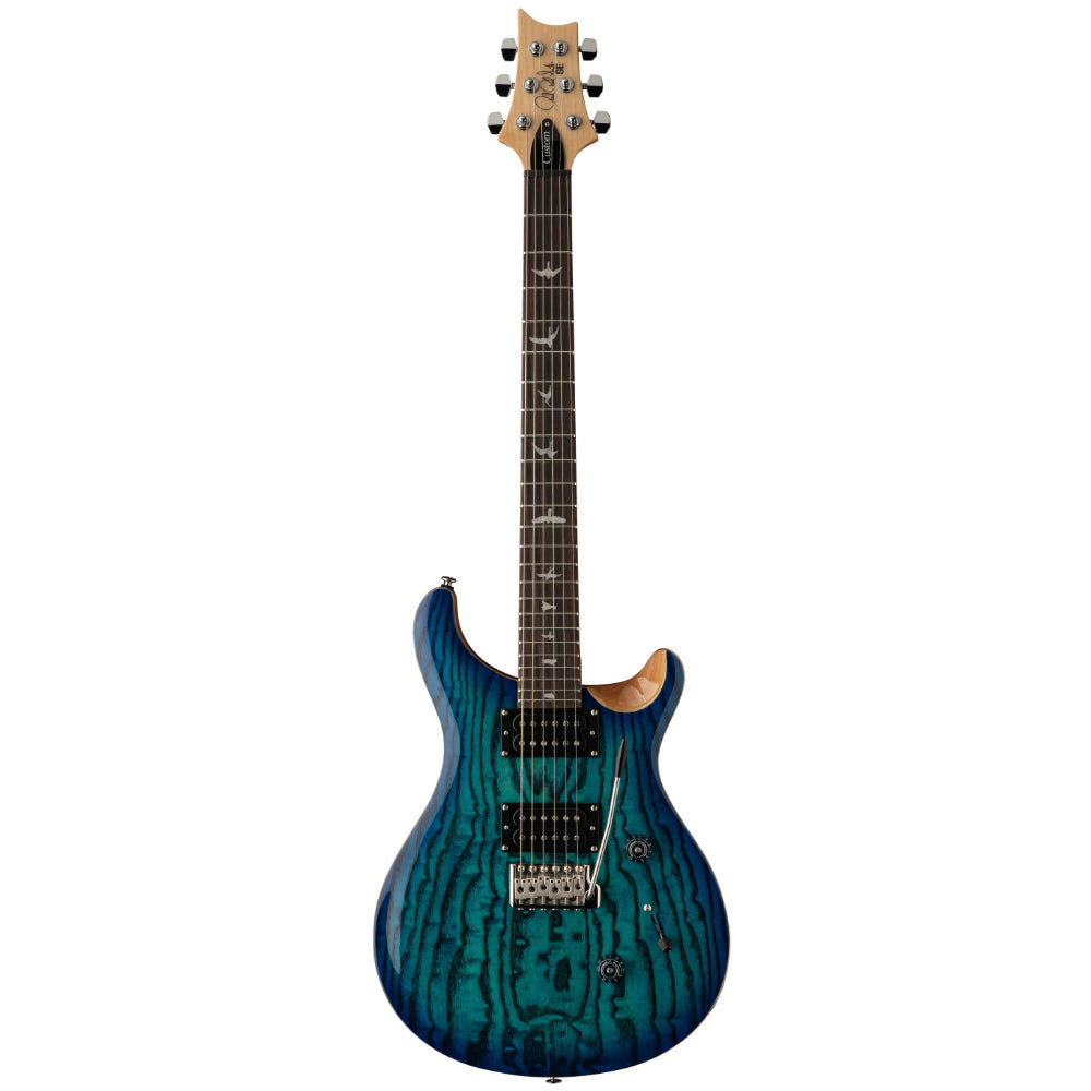 PRS SE Limited Edition Exotic Custom 24 Swamp Ash Burl Lake Blue Body View ; PRS SE Limited Edition Exotic Custom 24 Swamp Ash Burl Lake Blue Full View ; PRS SE Limited Edition Exotic Custom 24 Swamp Ash Burl Lake Blue Back View