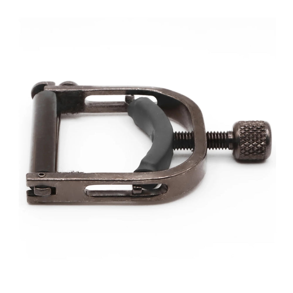 Paige Banjo/Mandolin/Ukulele Capo Smokey Black Nickel ; Paige Banjo/Mandolin/Ukulele Capo Smokey Black Nickel Side View ; Paige Banjo/Mandolin/Ukulele Capo Smokey Black Nickel Open View