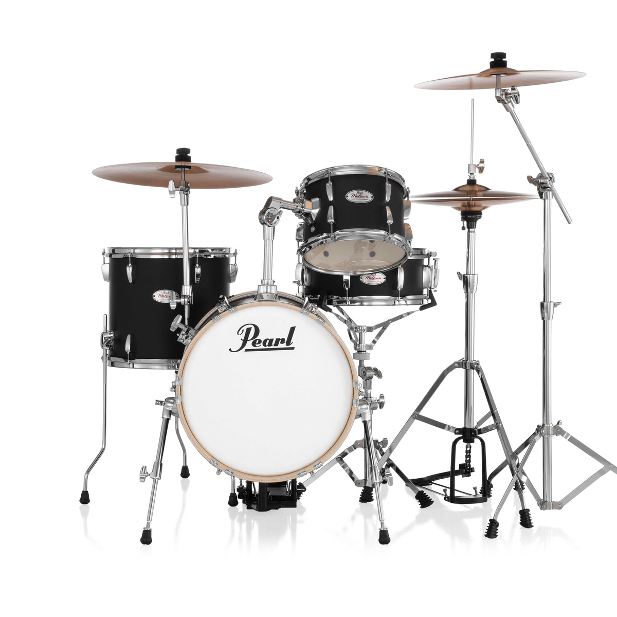 Pearl Midtown 4-Piece Compact Drum Kit w/Hardware (Matte Asphalt Black)