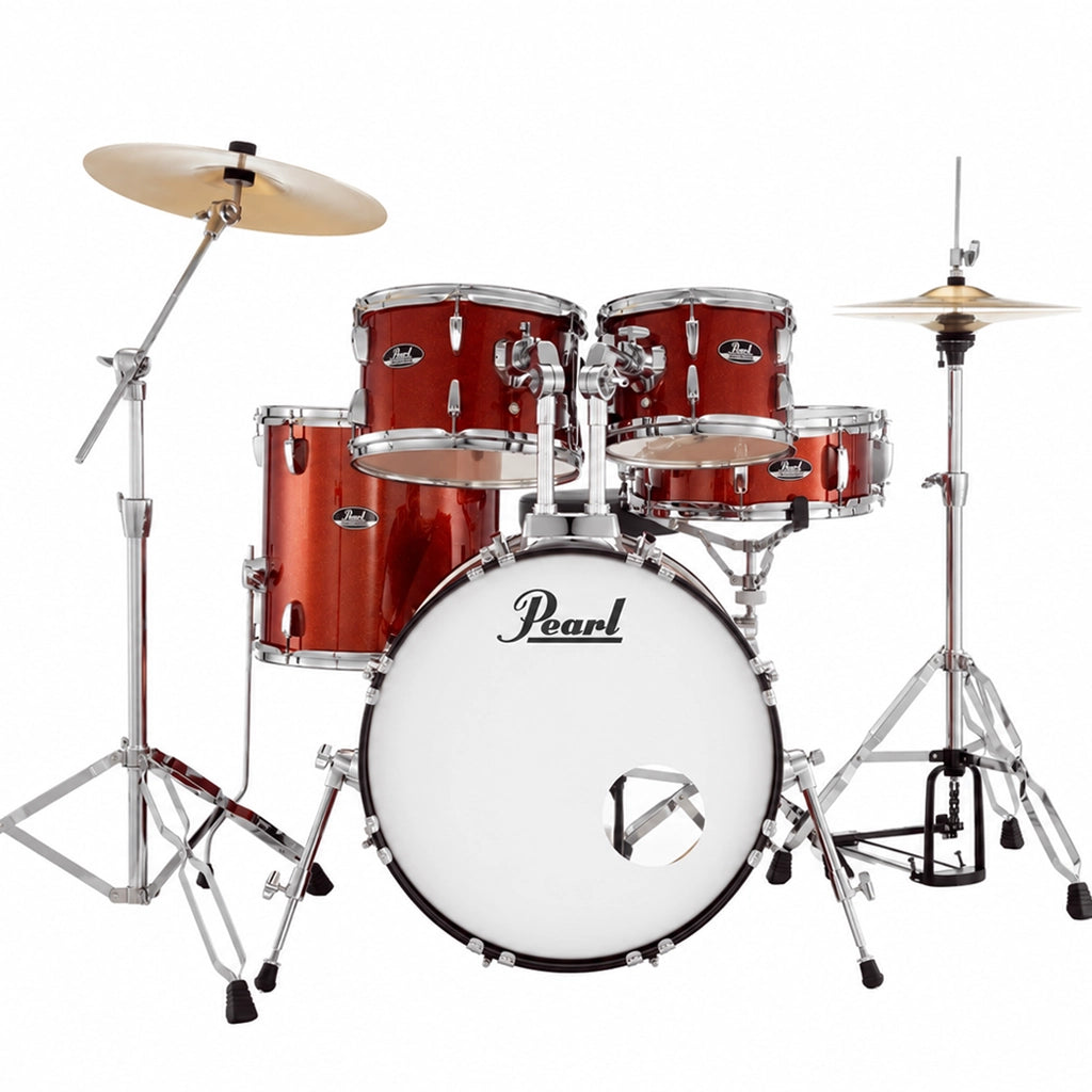 Pearl Roadshow Plus 20" Fusion Drum Kit W/Cymbals (Burnt Orange Sparkle)