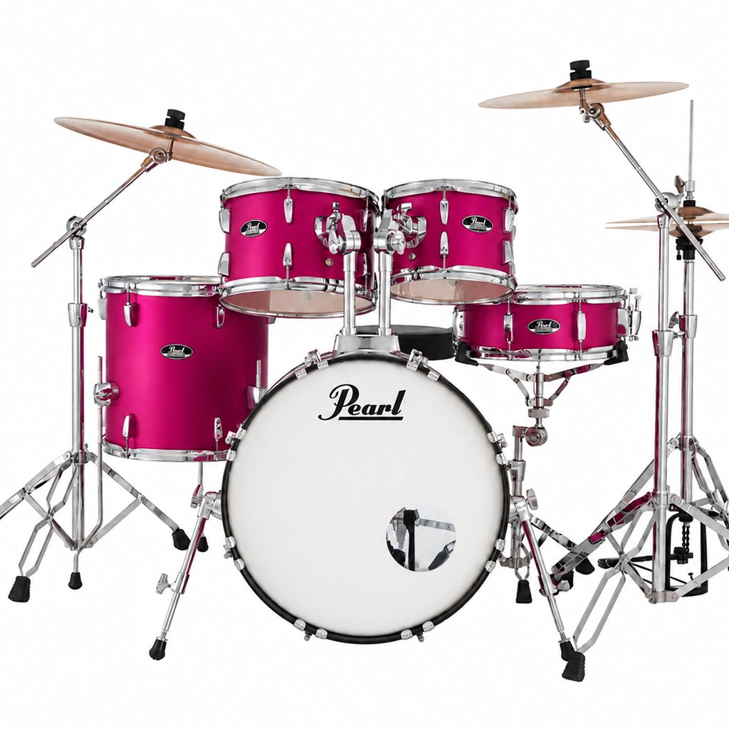 Pearl Roadshow Plus 22" Fusion Plus Drum Kit W/Cymbals (Metallic Pink)