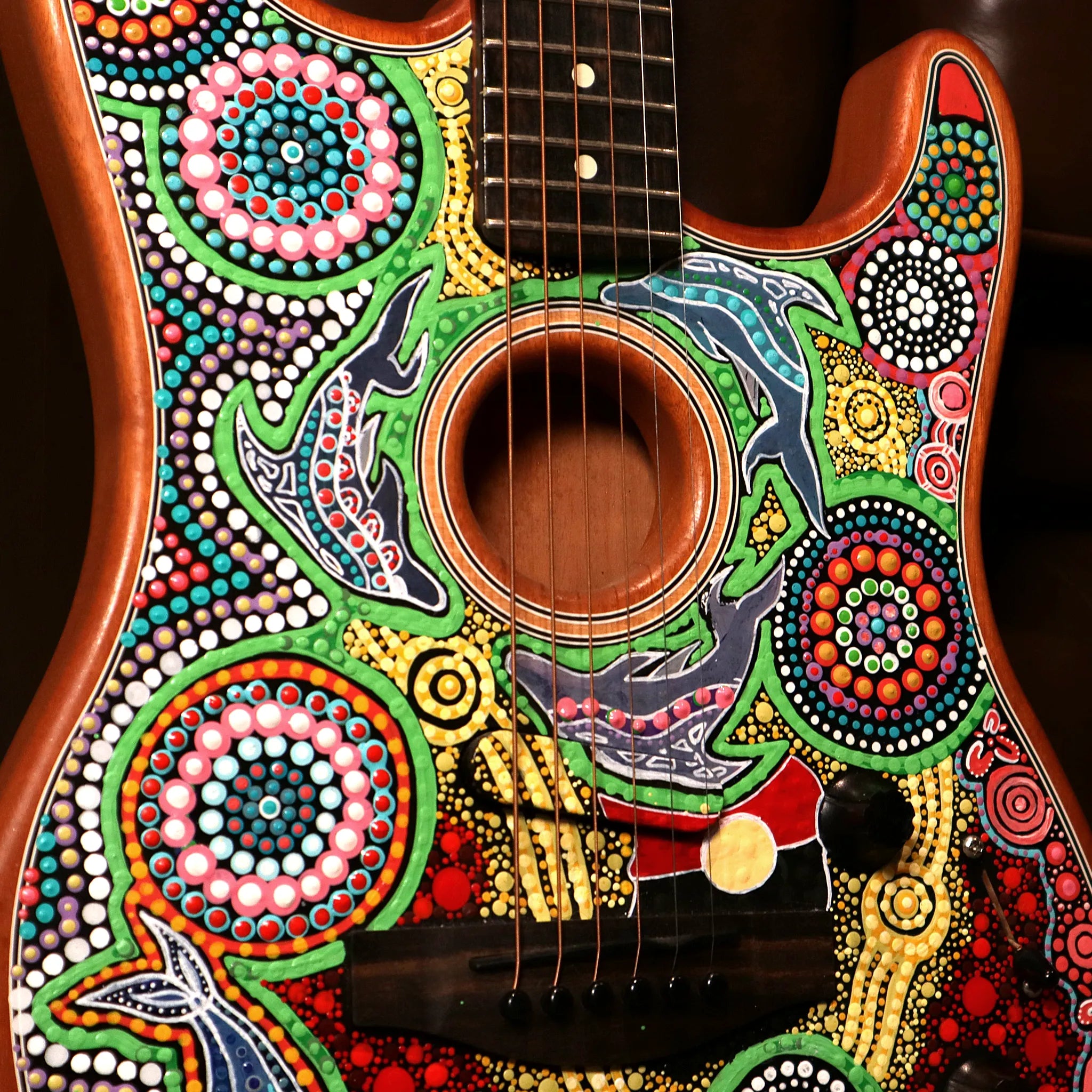 Pre-Owned Fender x Children's Ground Charity American Acoustasonic Stratocaster - Kiya Watt Artwork