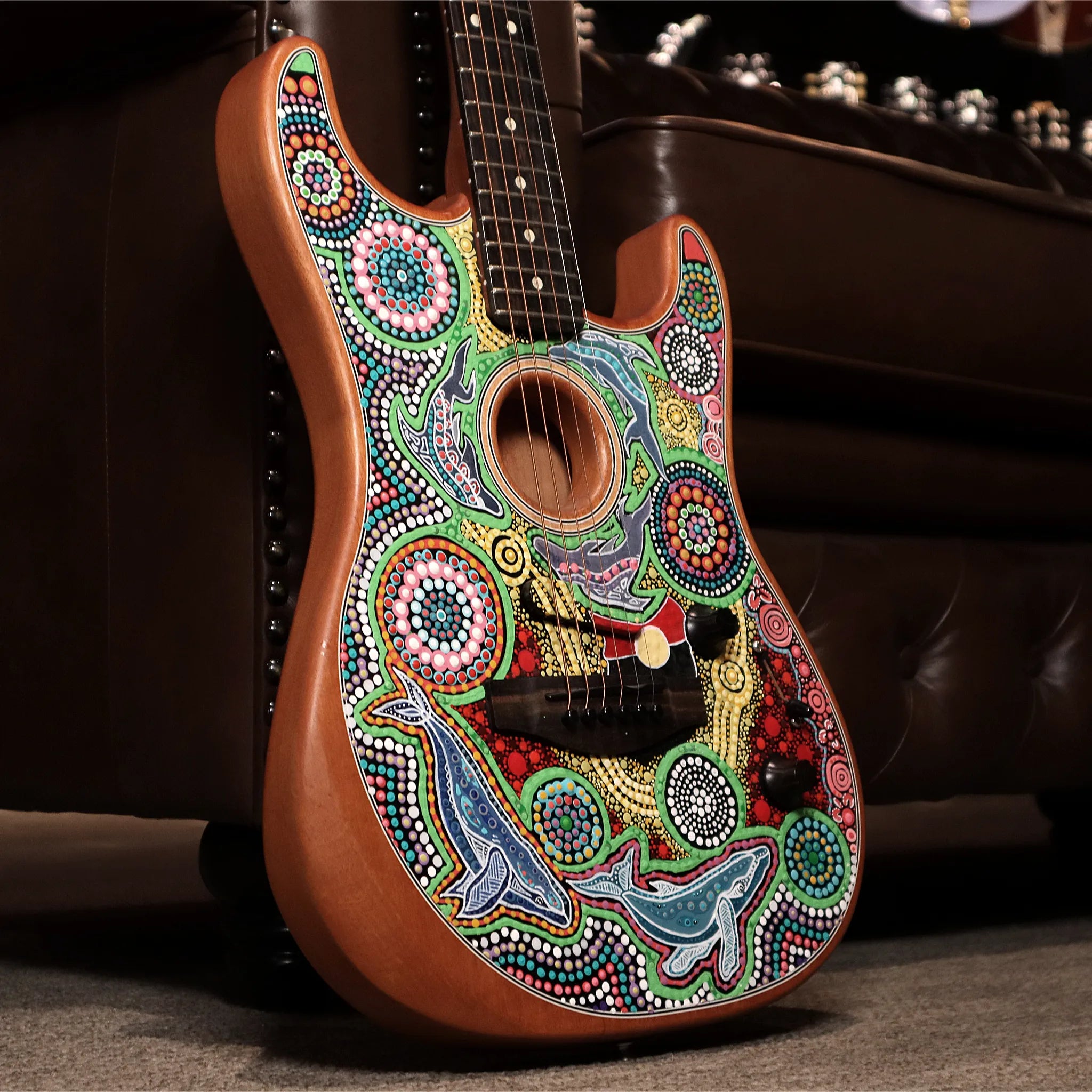 Pre-Owned Fender x Children's Ground Charity American Acoustasonic Stratocaster - Kiya Watt Artwork