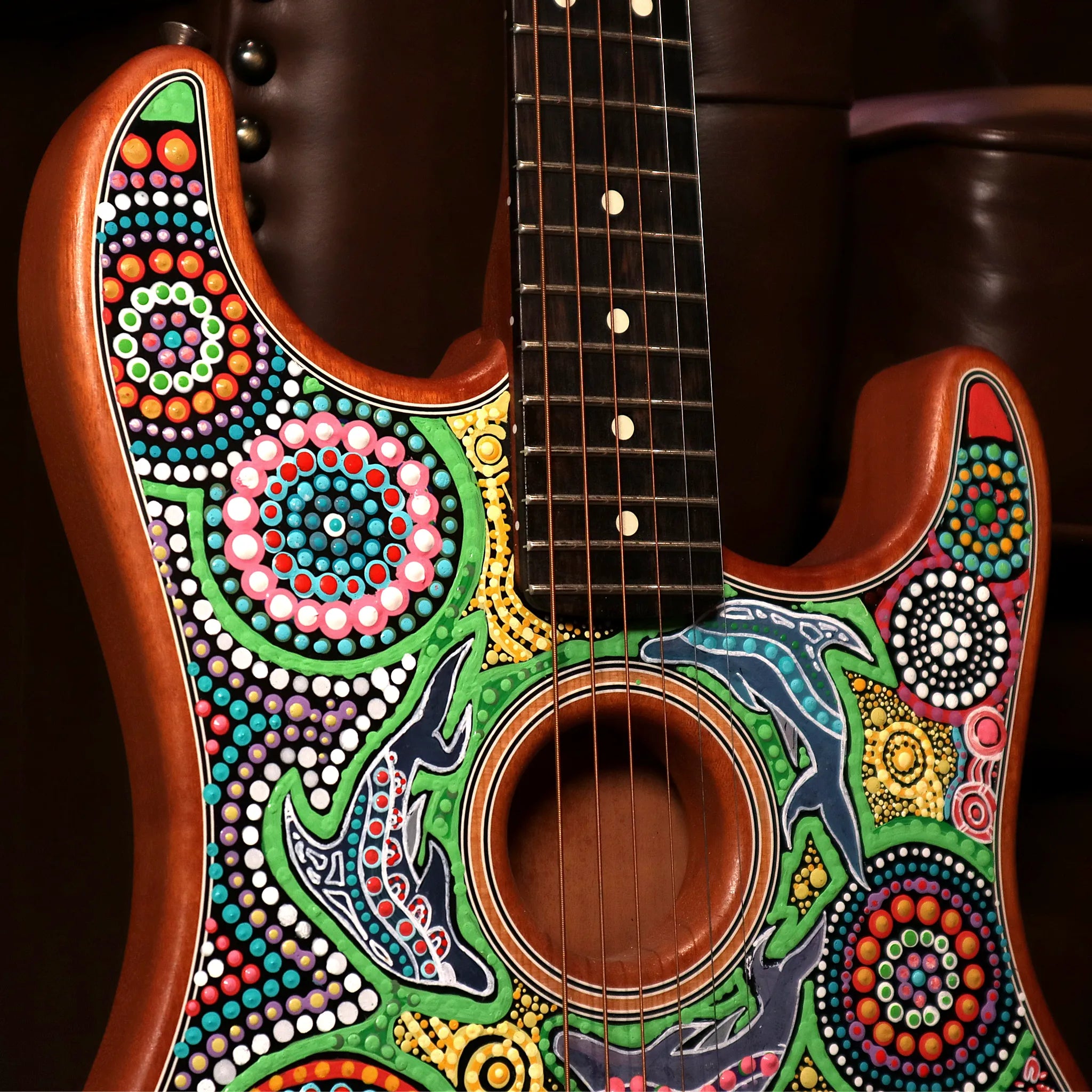 Pre-Owned Fender x Children's Ground Charity American Acoustasonic Stratocaster - Kiya Watt Artwork