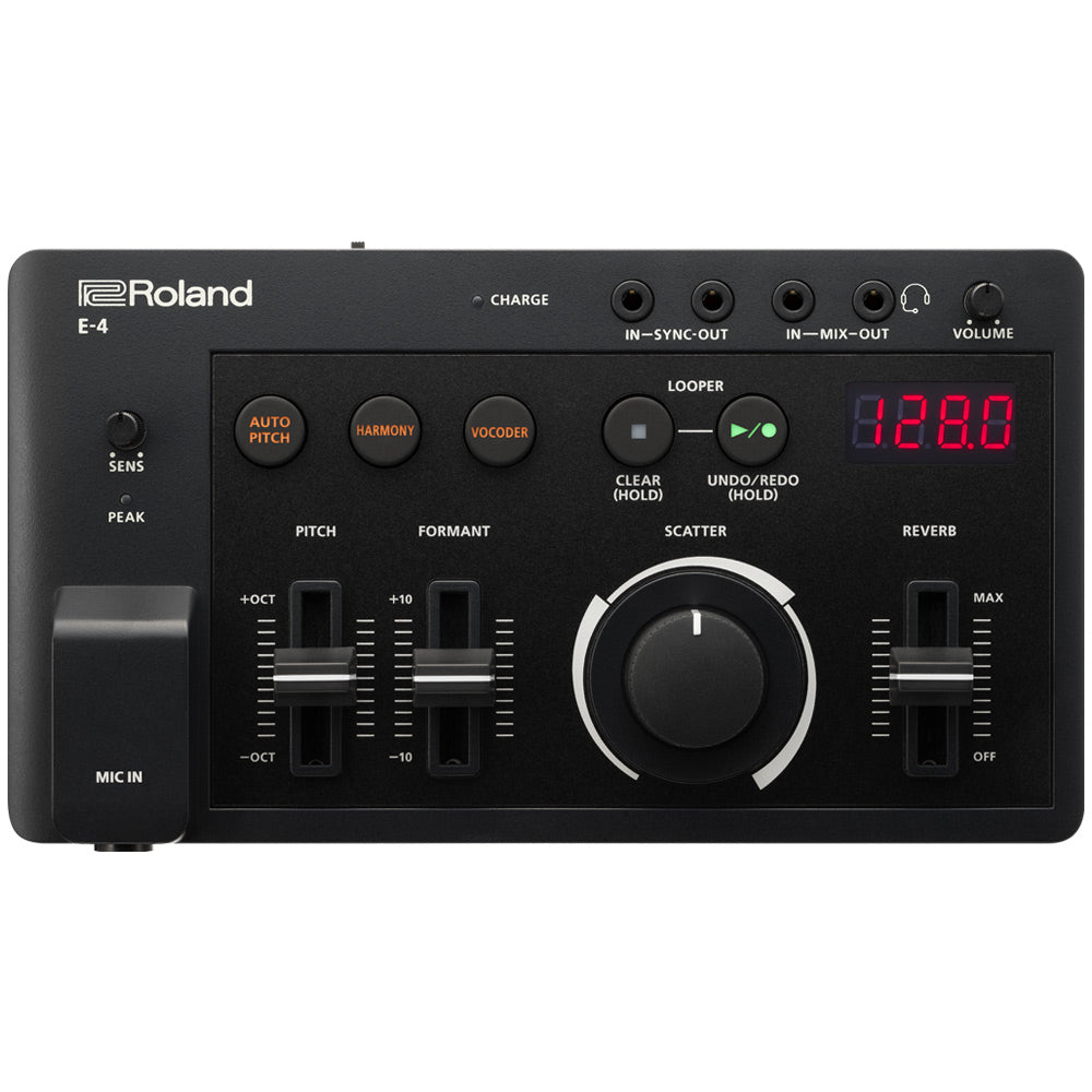 Roland AIRA Compact E-4 Voice Tweaker Front ; Roland AIRA Compact E-4 Voice Tweaker Angle ; Roland AIRA Compact E-4 Voice Tweaker Above ; Roland AIRA Compact E-4 Voice Tweaker Rear