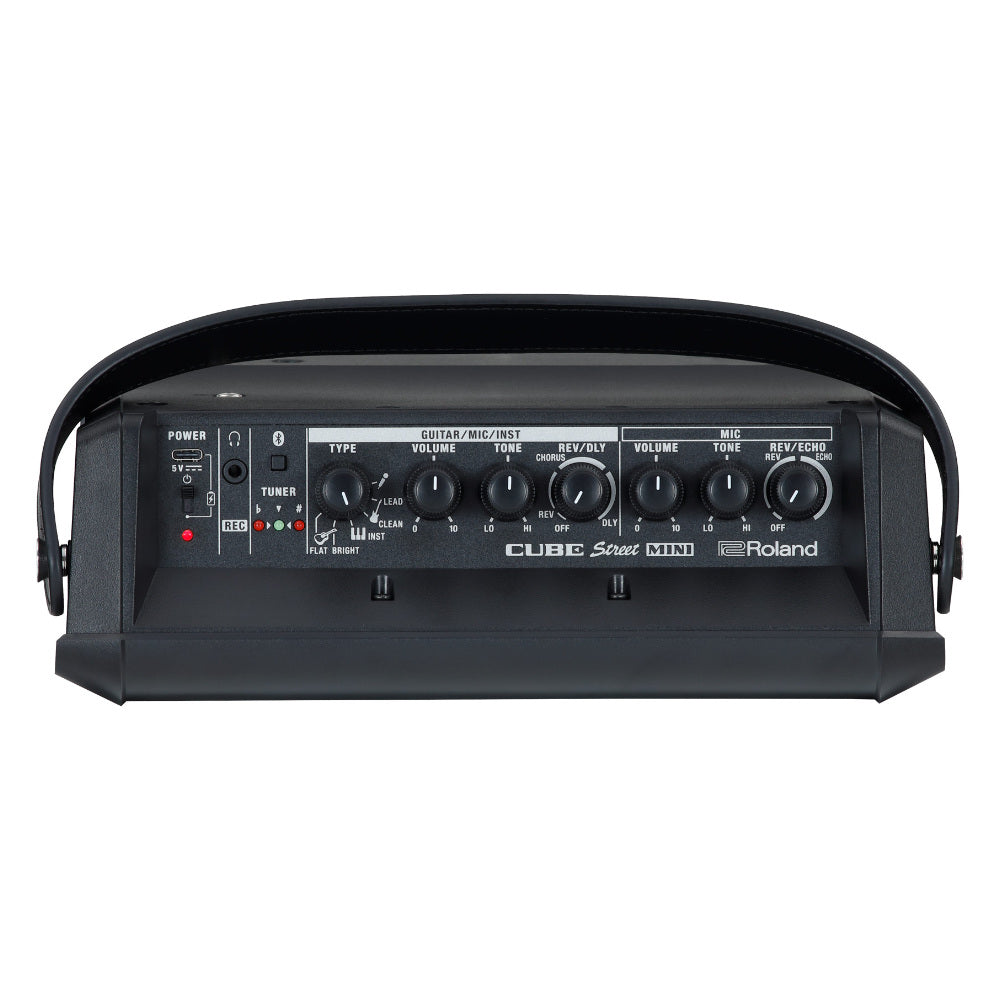 Roland Cube Street Mini Amplifier Front View ; Roland Cube Street Mini Amplifier Side View ; Roland Cube Street Mini Amplifier Control View