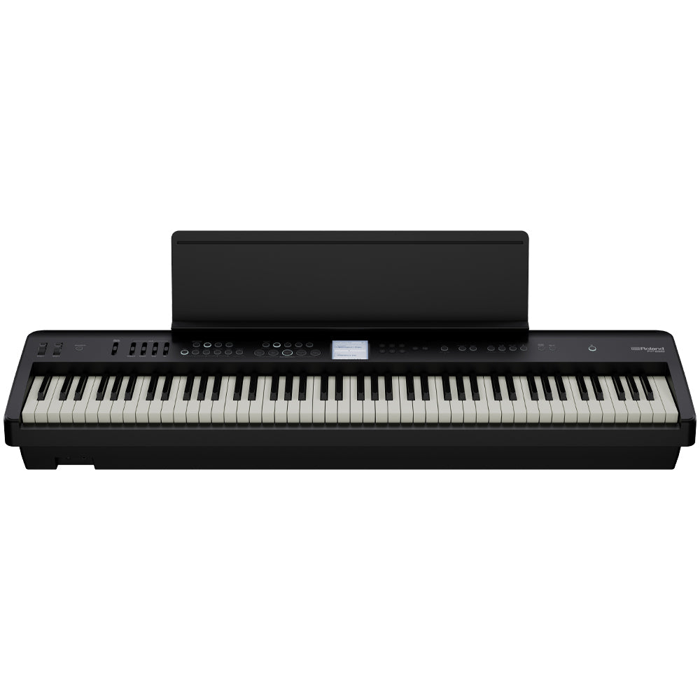Roland FP-E50 Entertainment Digital Piano Bundle Complete Angle ; Roland FP-E50 Entertainment Digital Piano Bundle Complete Front ; Roland FP-E50 Entertainment Digital Piano Bundle Front ; Roland FP-E50 Entertainment Digital Piano Bundle Top ; Roland FP-E50 Entertainment Digital Piano Bundle Front Music Stand ; Roland FP-E50 Entertainment Digital Piano Bundle Rear ; Roland FP-E50 Entertainment Digital Piano Bundle Wheels ; Roland FP-E50 Entertainment Digital Piano Bundle Dimensions