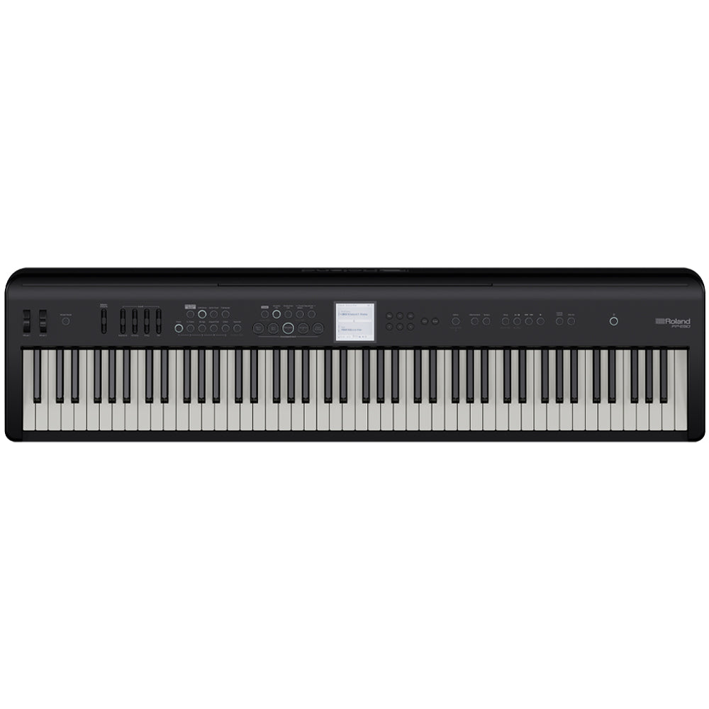 Roland FP-E50 Entertainment Digital Piano Front ; Roland FP-E50 Entertainment Digital Piano Front ; Roland FP-E50 Entertainment Digital Piano Keys Top ; Roland FP-E50 Entertainment Digital Piano Front Music Stand ; Roland FP-E50 Entertainment Digital Piano Wheels ; Roland FP-E50 Entertainment Digital Piano Rear ; Roland FP-E50 Entertainment Digital Piano Dimensions