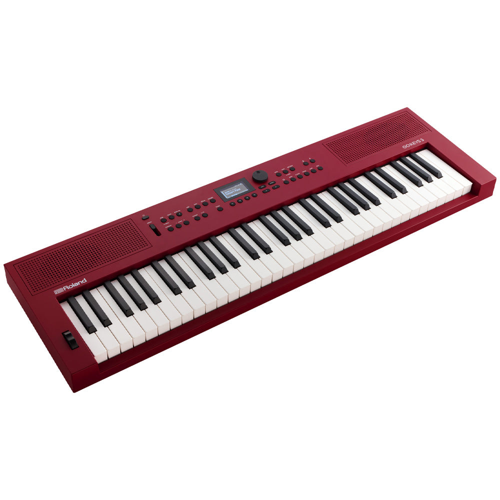 Roland GO:KEYS 3 Portable Keyboard Dark Red Front ; Roland GO:KEYS 3 Portable Keyboard Dark Red Angle ; Roland GO:KEYS 3 Portable Keyboard Dark Red Rear