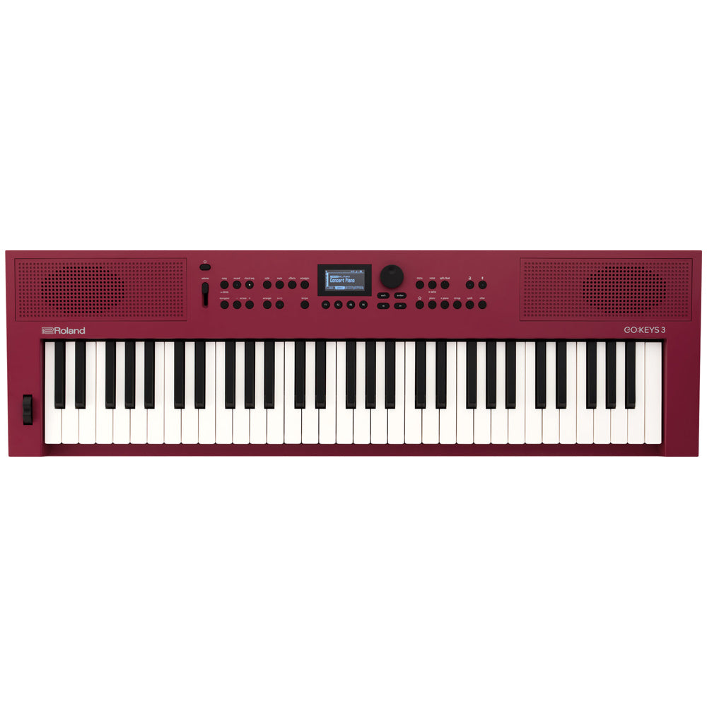Roland GO:KEYS 3 Portable Keyboard Dark Red Front ; Roland GO:KEYS 3 Portable Keyboard Dark Red Angle ; Roland GO:KEYS 3 Portable Keyboard Dark Red Rear