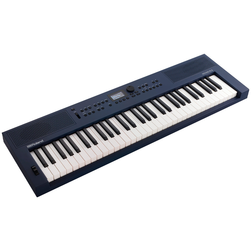 Roland GO:KEYS 3 Portable Keyboard Midnight Blue Front ; Roland GO:KEYS 3 Portable Keyboard Midnight Blue Angle ; Roland GO:KEYS 3 Portable Keyboard Midnight Blue Rear