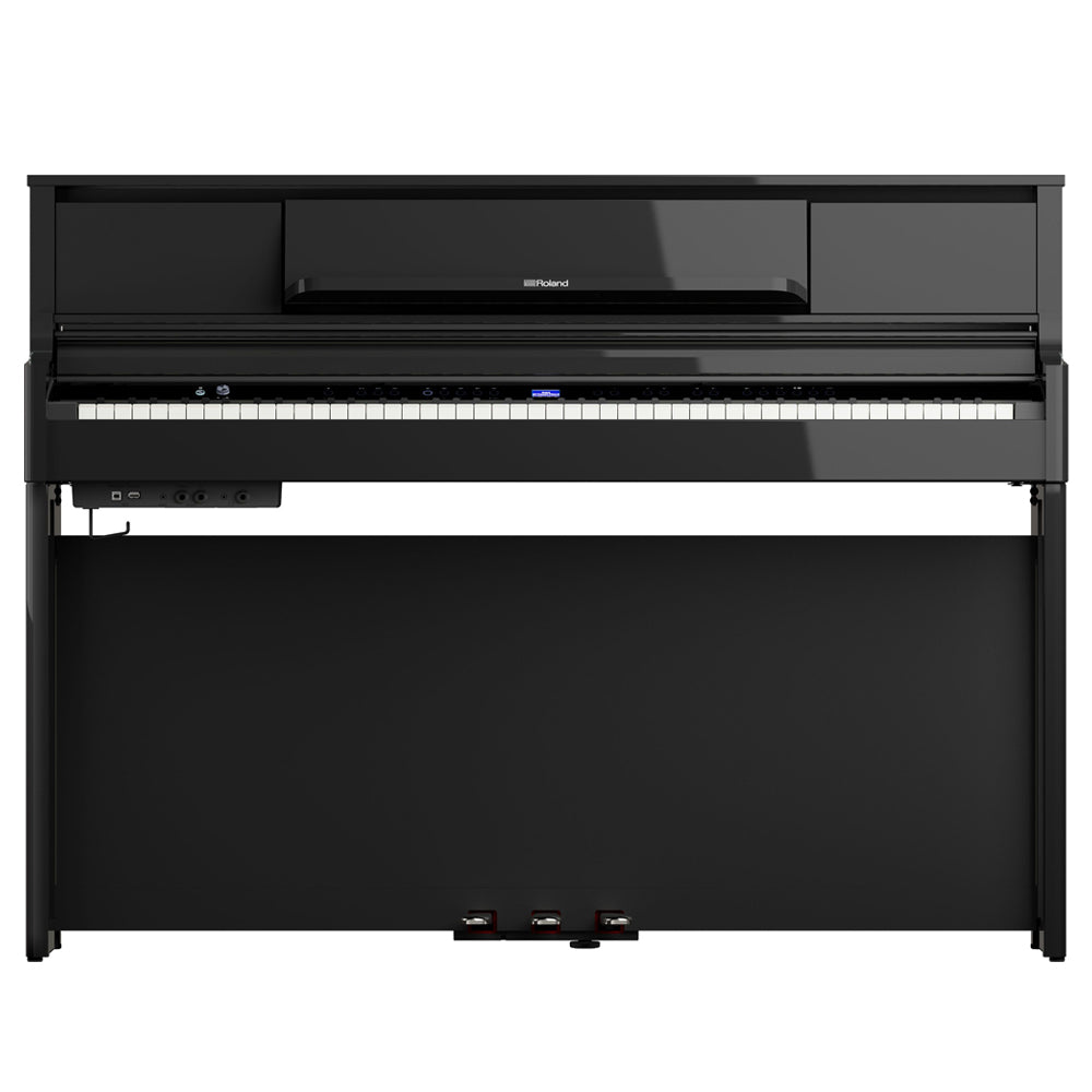 Roland LX5PE Digital Piano Polished Ebony W/Piano Bench Angle ; Roland LX5PE Digital Piano Polished Ebony W/Piano Bench Front