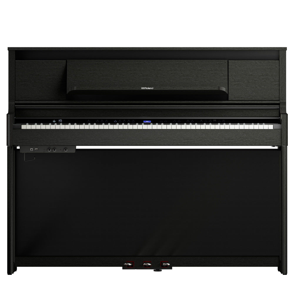 Roland LX6CH Digital Piano Charcoal W/Piano Bench Angle ; Roland LX6CH Digital Piano Charcoal W/Piano Bench Front