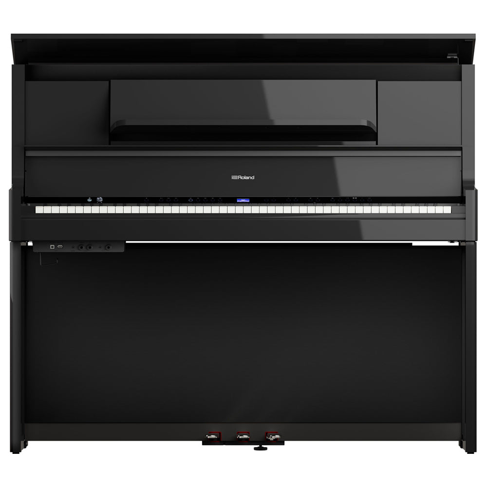 Roland LX9PE Digital Piano Polished Ebony W/Piano Bench Angle ; Roland LX9PE Digital Piano Polished Ebony W/Piano Bench Front ; Roland LX9PE Digital Piano Polished Ebony W/Piano Bench Side ; Roland LX9PE Digital Piano Polished Ebony W/Piano Bench Top ; Roland LX9PE Digital Piano Polished Ebony W/Piano Bench Left