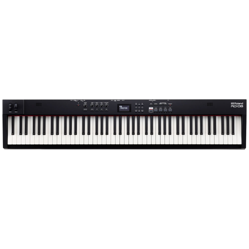 Roland RD-08 Stage Piano Front ; Roland RD-08 Stage Piano Left Angle ; Roland RD-08 Stage Piano Right Angle ; Roland RD-08 Stage Piano Rear
