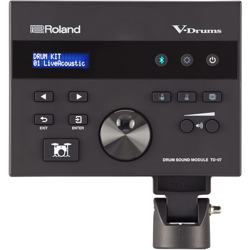 Roland TD-07DMK V-Drums angle ; Roland TD-07DMK V-Drums top ; Roland TD-07DMK V-Drums module ; Roland TD-07DMK V-Drums back
