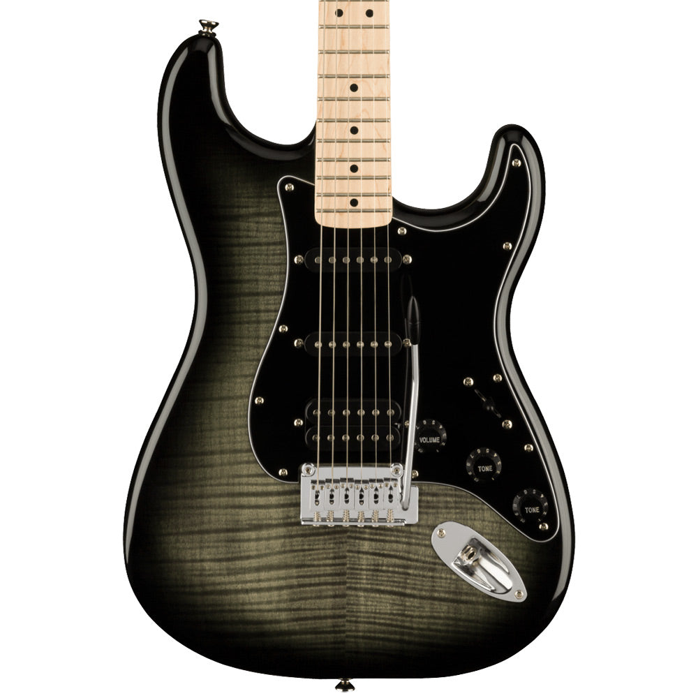 Squier Affinity Series Stratocaster FMT HSS Black Burst Front ; Squier Affinity Series Stratocaster FMT HSS Black Burst Full